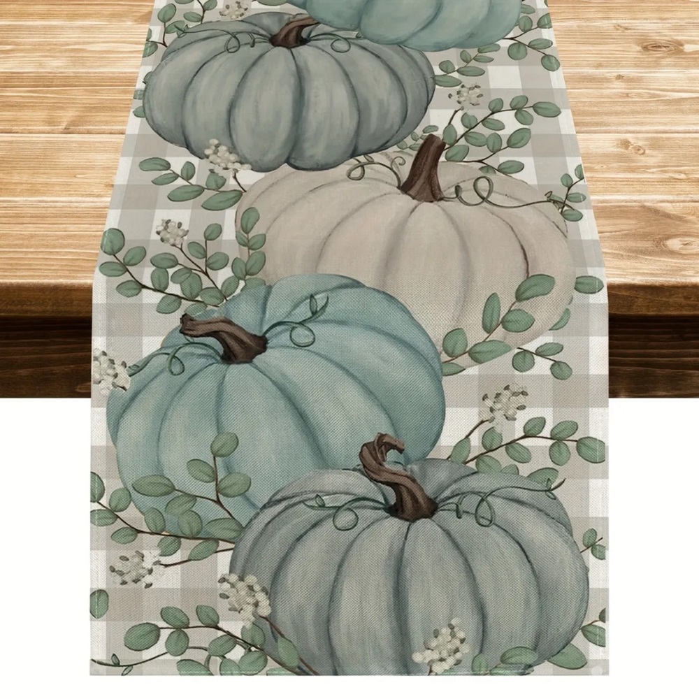 Buffalo Plaid Pumpkin Table Runner 13X72  Fall Decor, Thanksgiving, Halloween,